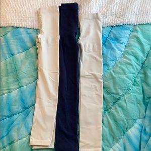 3 pairs of lined fuzzy footless tights size 12/14